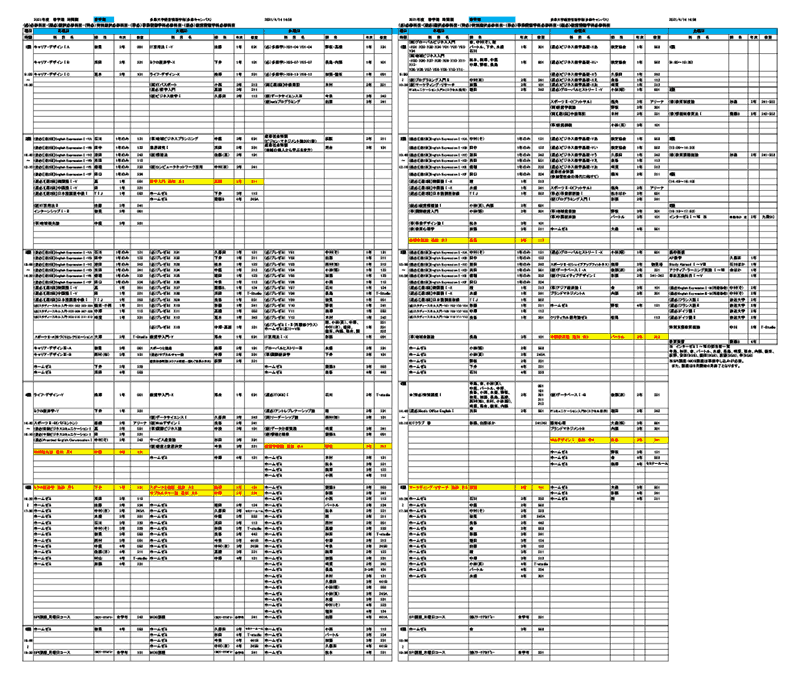 時間割 経営情報学部 多摩大学