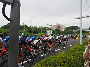 ロードレース沿道にて応援